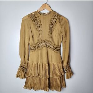 Asos Mustard Fit & Flare Mini Dress 0 NWT
